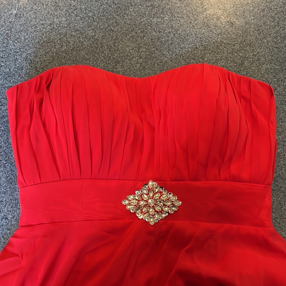 Red Bridesmaid Dress- see measurements in pictures above.